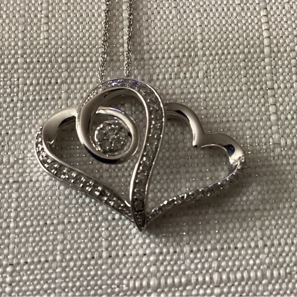 Sterling Silver Diamond Necklace - Picture 2 of 3